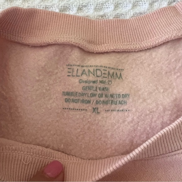 ELLandEMM The Cabana Club Sweatshirt PINK SIZE XL preppy tennis Crewneck - Picture 5 of 8